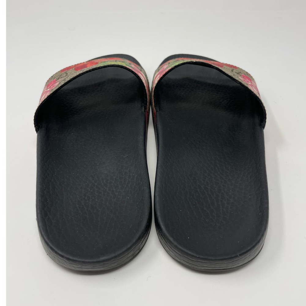 SOLD Gucci GG Blooms Supreme Floral Slide Slip On Rubber Sandals Flats EU 37 - Picture 3 of 13